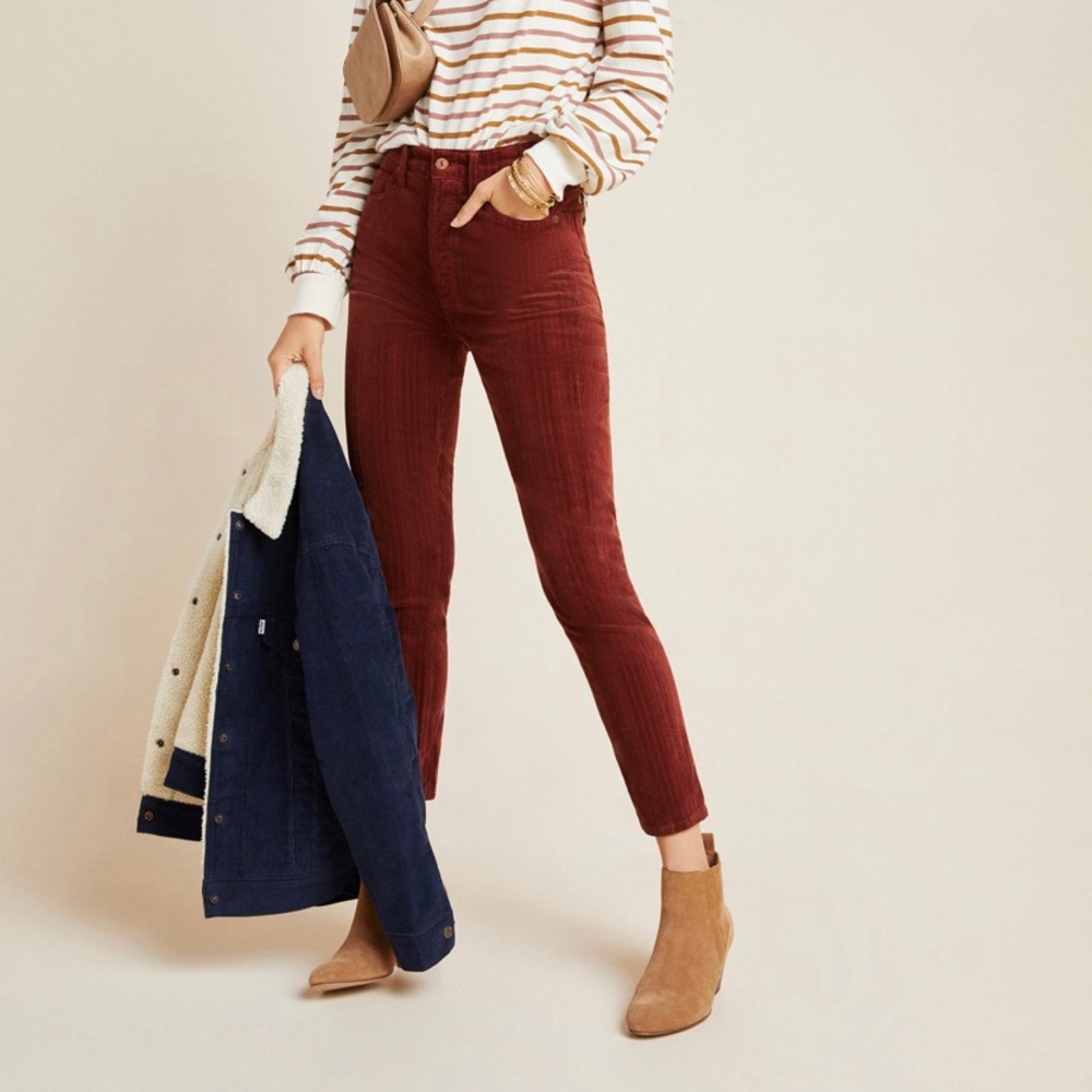 Anthropologie corduroy high-rise skinny pants